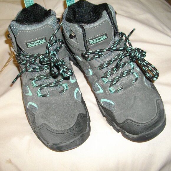 Women's size 7 Pacific Trail, gray and mint green hiking boots. Brand new. - Picture 3 of 3